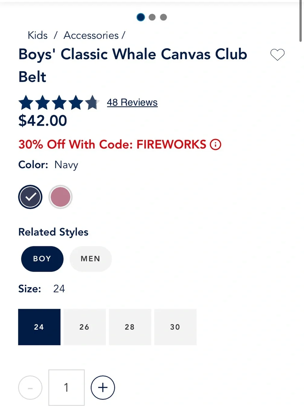 Boys Vineyard Vines Whale Canvas Club Belt